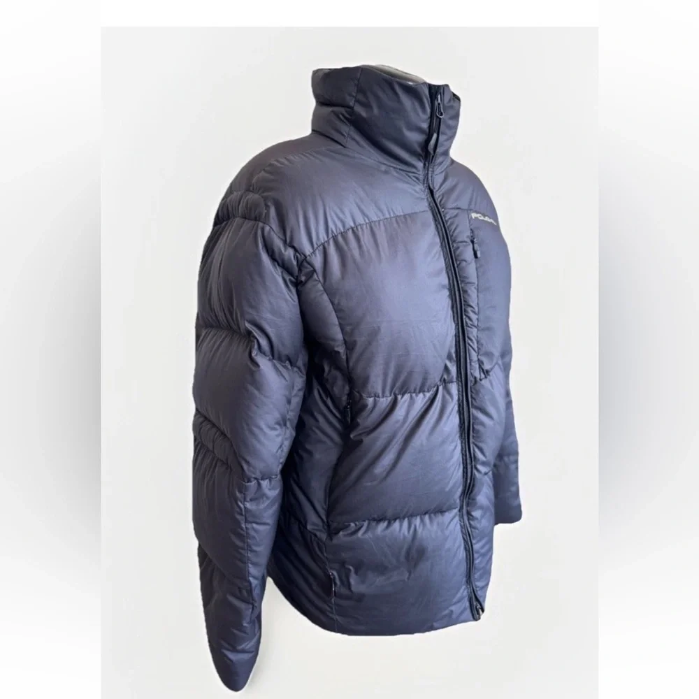 Vintage Polo Ralph Lauren Black Puffer Zip Up Coat Jacket Size M